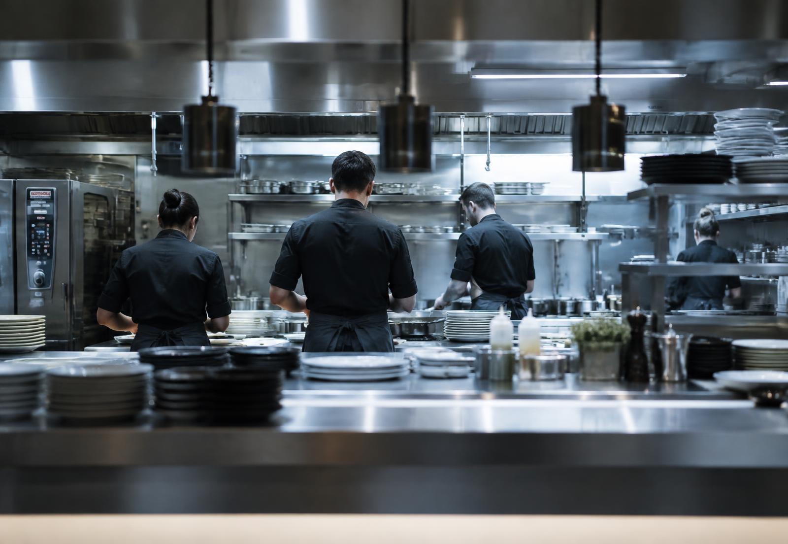 Kitchen team during service